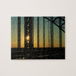 Solnedgång på Robert Moses Bridge Long Island NY Pussel
