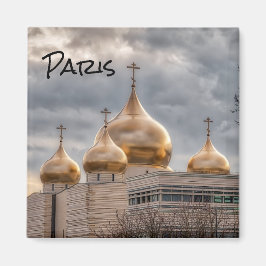 Solnedgång på rysk-ortodoxa katedral i Paris Magnet
