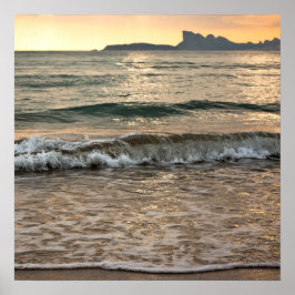 Solnedgång på Saint Cyr's Beach-fotografi - Sjölan Poster