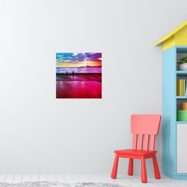 Solnedgång på Saint Cyr's Beach-fotografi - Sjölan Poster (Barnkammare 1)