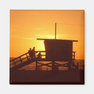 Solnedgång på Santa Monica den statliga Magnet