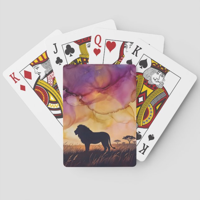 Solnedgång på savannen casinokort (Baksidan)