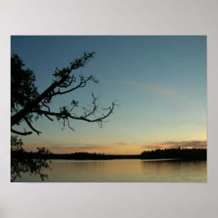 Solnedgång på Sawbill sjön Poster