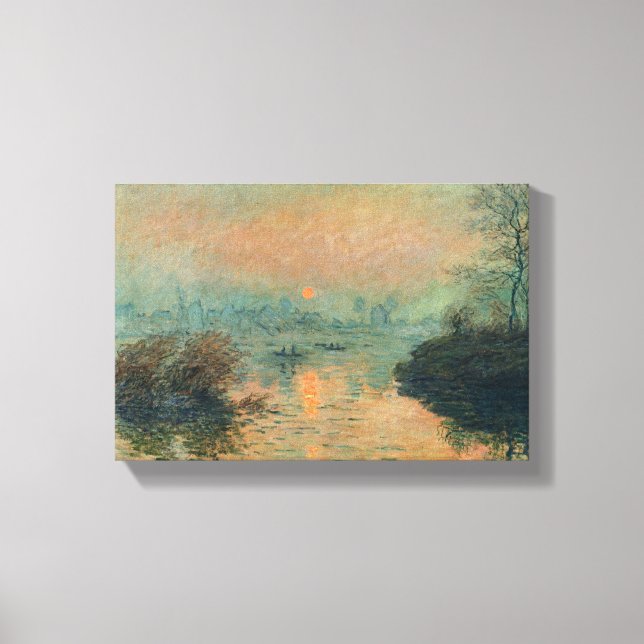 Solnedgång på Seine Winter Effect - Claude Monet Canvastryck (Framsida)
