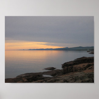 Solnedgång på Sjö Superior Poster