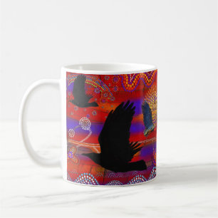 Solnedgång på Sjö Wendouree Australian Aboriginal Kaffemugg