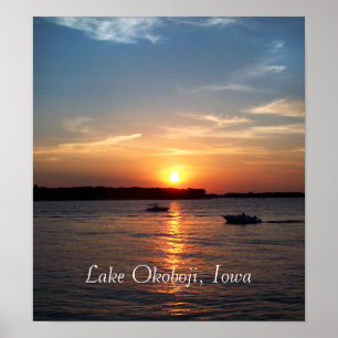 Solnedgång på sjön Okoboji, Iowa Poster