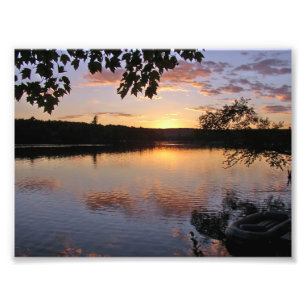 Solnedgång på sjön St George, Maine Fototryck