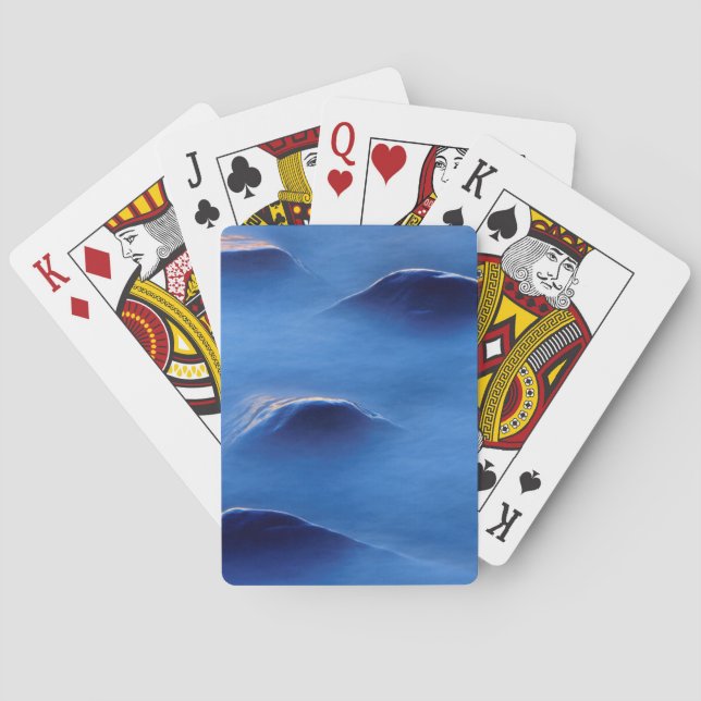 Solnedgång på sten genom skumbildande vatten casinokort (Baksidan)