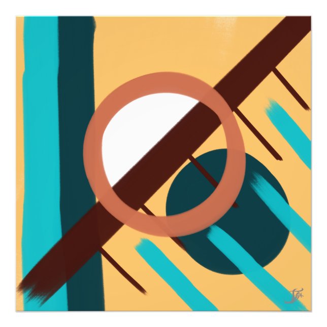 Solnedgång på stranden - Abstrakt  Fototryck (Framsidan)