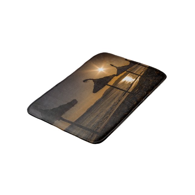 Solnedgång på stranden, Mallorca, Spanien Badrumsmatta (Vinklad)