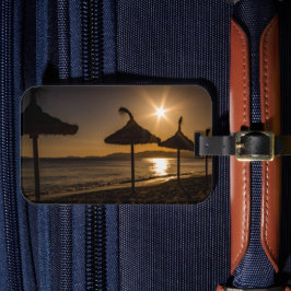 Solnedgång på stranden, Mallorca, Spanien Bagagebricka