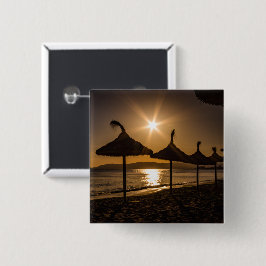 Solnedgång på stranden, Mallorca, Spanien Knapp