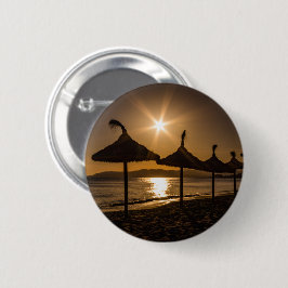 Solnedgång på stranden, Mallorca, Spanien Knapp