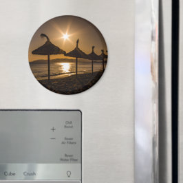 Solnedgång på stranden, Mallorca, Spanien Magnet