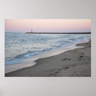 Solnedgång på stranden poster