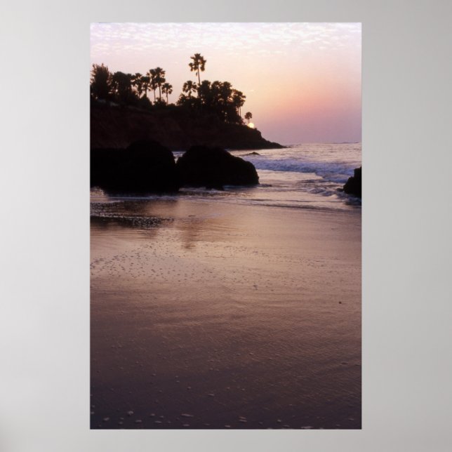 Solnedgång på stranden vid Gambia Poster (Framsidan)