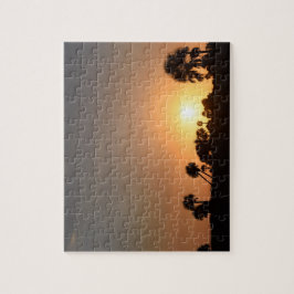 Solnedgång på strandpussel pussel