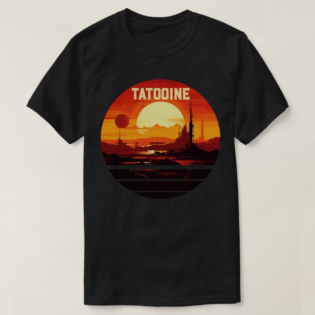 Solnedgång på tooine t shirt (Design framsida)