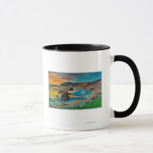 Solnedgång på udd San SebastianCoast Mugg