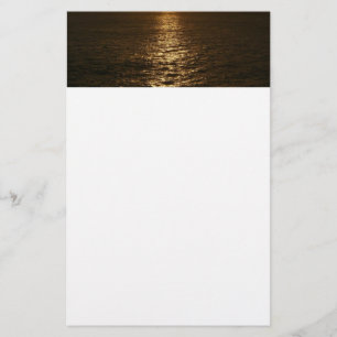 Solnedgång på Vatten Abstrakt Ocean Photography Brevpapper