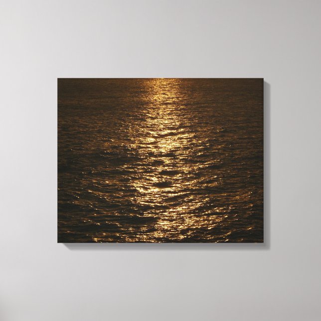 Solnedgång på Vatten Abstrakt Ocean Photography Canvastryck (Framsida)