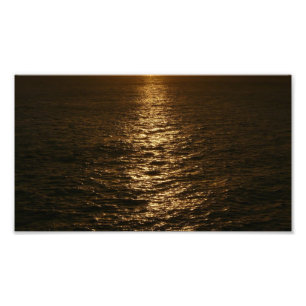 Solnedgång på Vatten Abstrakt Ocean Photography Fototryck