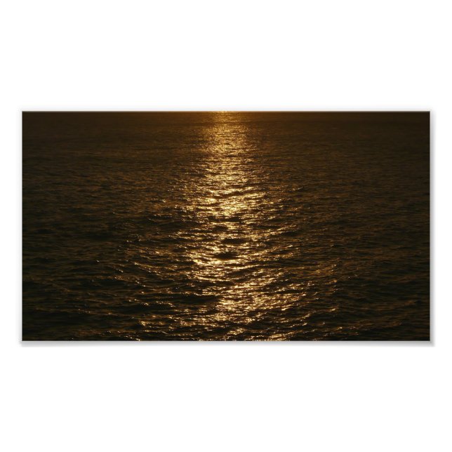 Solnedgång på Vatten Abstrakt Ocean Photography Fototryck (Framsidan)