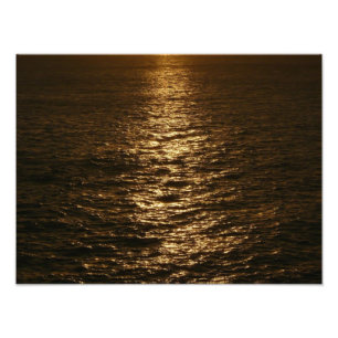 Solnedgång på Vatten Abstrakt Ocean Photography Fototryck