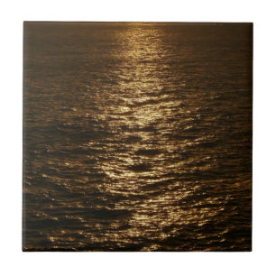 Solnedgång på Vatten Abstrakt Ocean Photography Kakelplatta