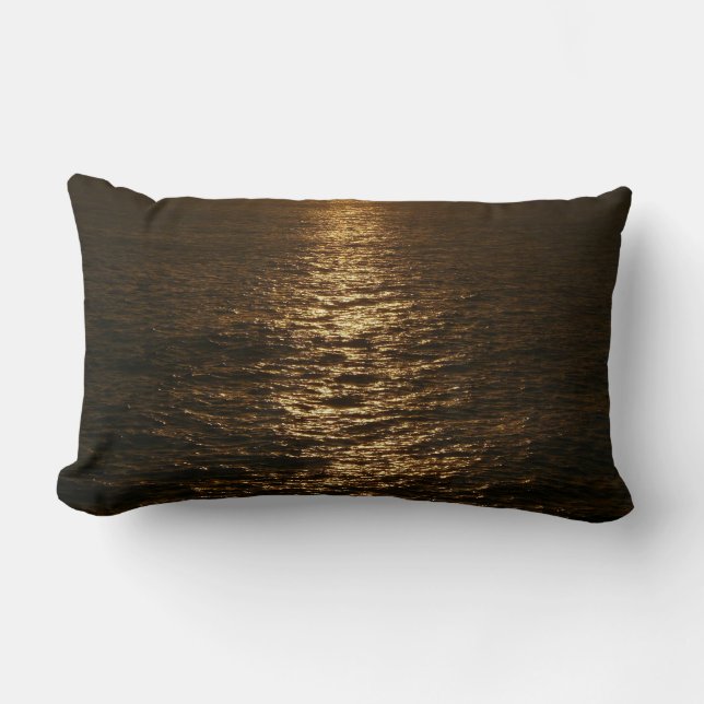 Solnedgång på Vatten Abstrakt Ocean Photography Lumbarkudde (Framsida)