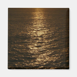 Solnedgång på Vatten Abstrakt Ocean Photography Magnet