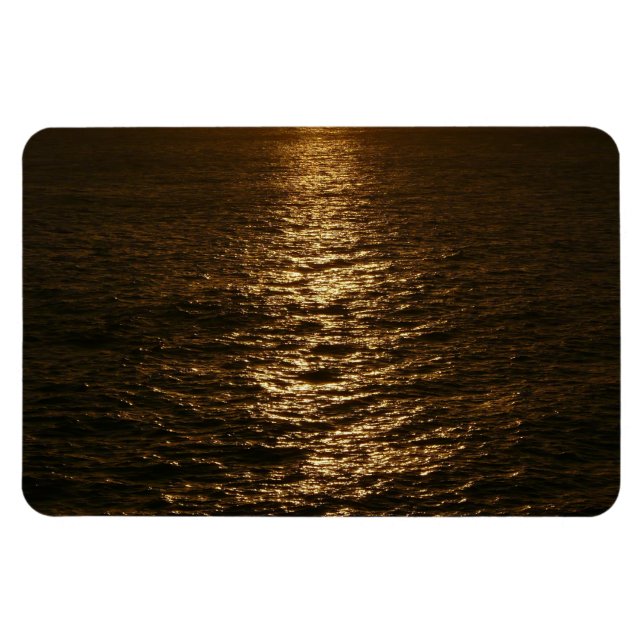 Solnedgång på Vatten Abstrakt Ocean Photography Magnet (Horisontell)