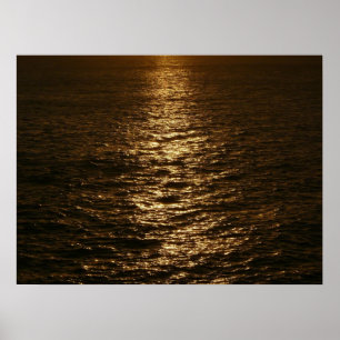 Solnedgång på Vatten Abstrakt Ocean Photography Poster
