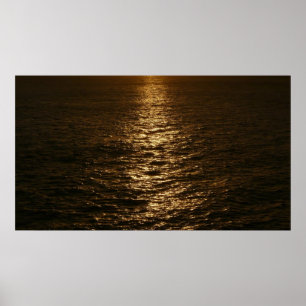 Solnedgång på Vatten Abstrakt Ocean Photography Poster