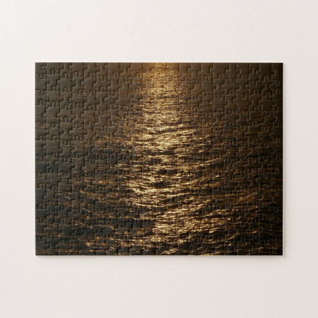 Solnedgång på Vatten Abstrakt Ocean Photography Pussel (Horisontell)
