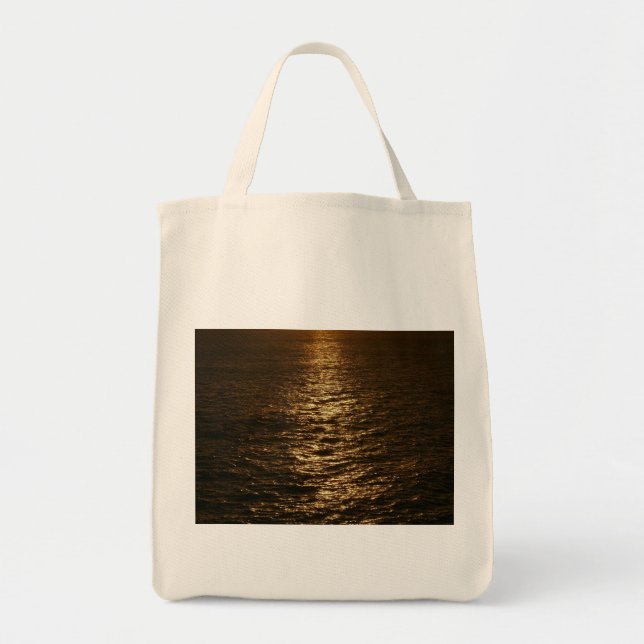 Solnedgång på Vatten Abstrakt Ocean Photography Tygkasse (Framsidan)
