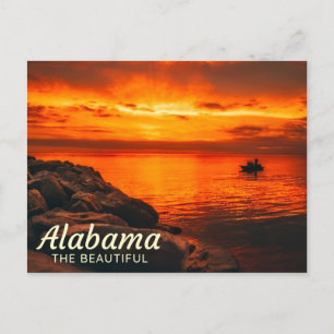 Solnedgång på Vatten, vykort för Alabama