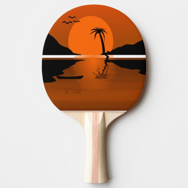 SOLNEDGÅNG PÅ VATTNET PINGISRACKET (Framsidan)