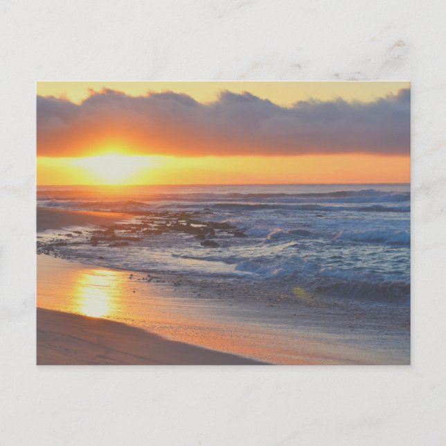 Solnedgång på visitkortet vykort (Framsida)