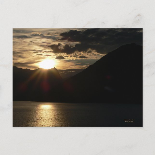 Solnedgång på vykortet för insidan av passagen vykort (Framsida)