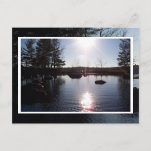 Solnedgång på vykortet Sjö Vykort