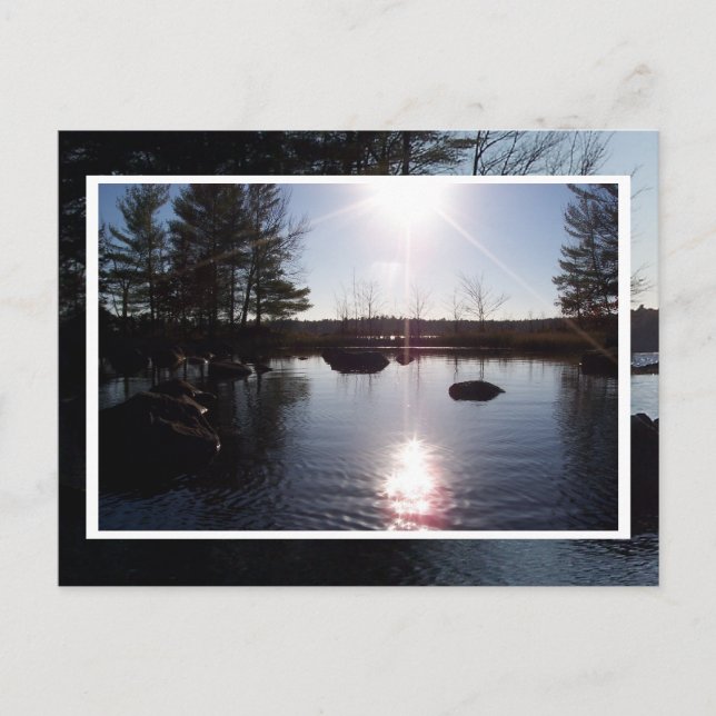 Solnedgång på vykortet Sjö Vykort (Framsida)