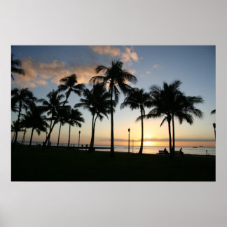 Solnedgång på Waikiki - Poster