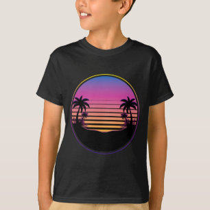 Solnedgång palmträd sommarlov strand tropisk t shirt