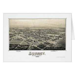 Solnedgång panorama- karta för TX - 1890 Hälsningskort