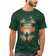 Solnedgång Paradis Pingvin T-Shirt