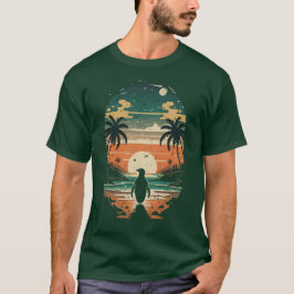 Solnedgång Paradis Pingvin T-Shirt