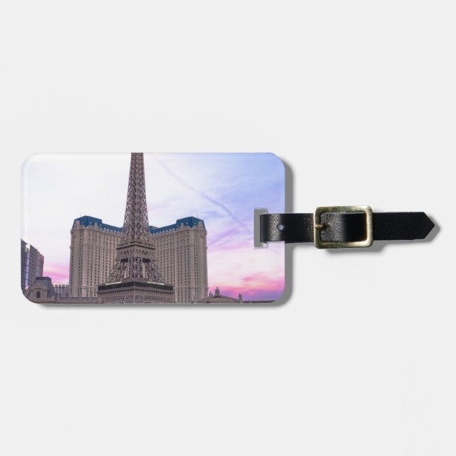 Solnedgång Paris Las Vegas Tour Eiffel Falsk Bagagebricka (Horisontell Framsida)