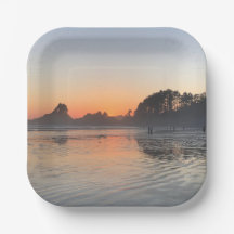 Solnedgång Party Pappra Tallrikar